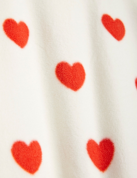 MINI RODINI Fleece Jacke Hearts - offwhite